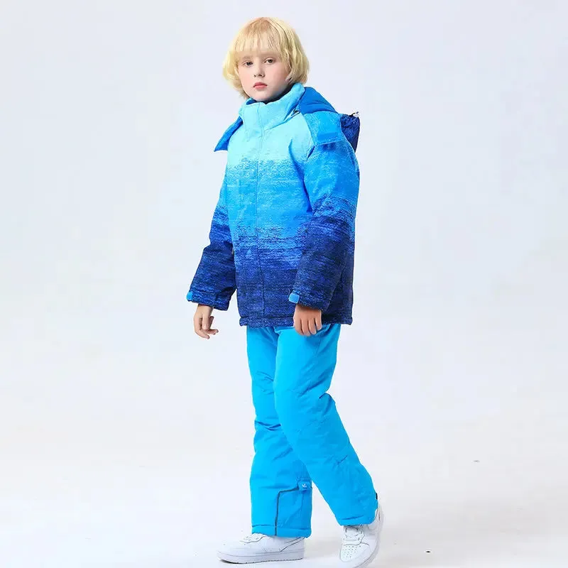 Kids Snow Coat & Snow Pants Set Thick Softshell Outdoor Snowsuits