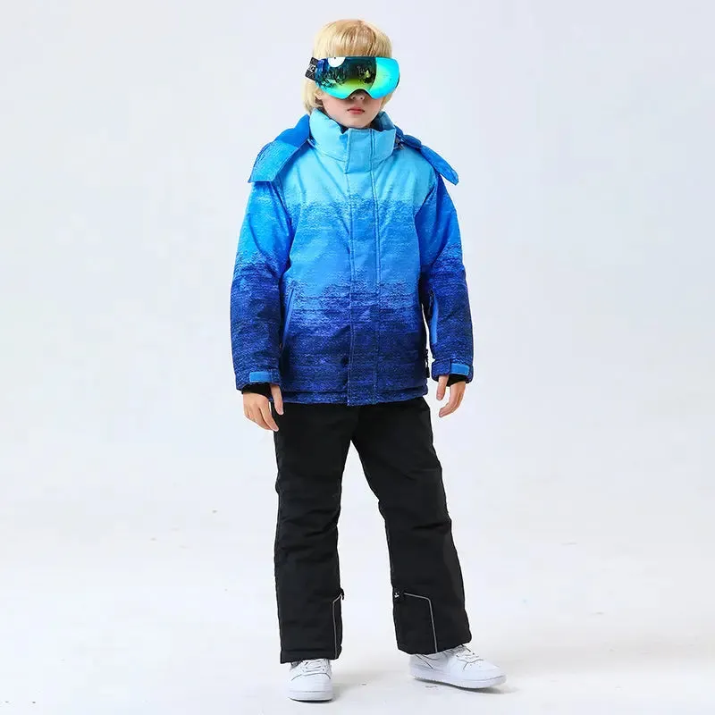 Kids Snow Coat & Snow Pants Set Thick Softshell Outdoor Snowsuits