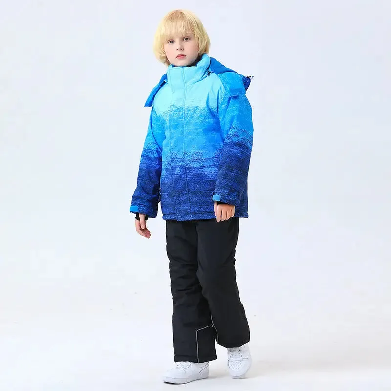 Kids Snow Coat & Snow Pants Set Thick Softshell Outdoor Snowsuits