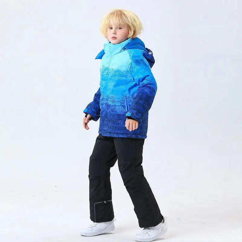 Kids Snow Coat & Snow Pants Set Thick Softshell Outdoor Snowsuits