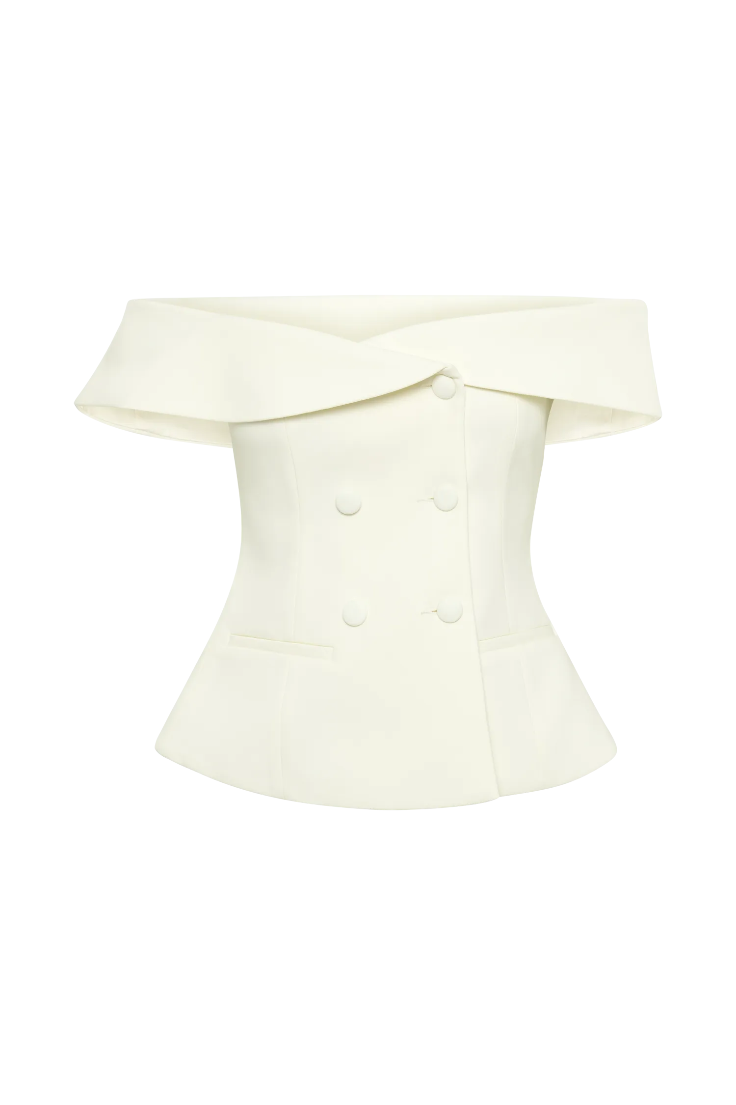 Krista Strapless Suiting Top - Ivory