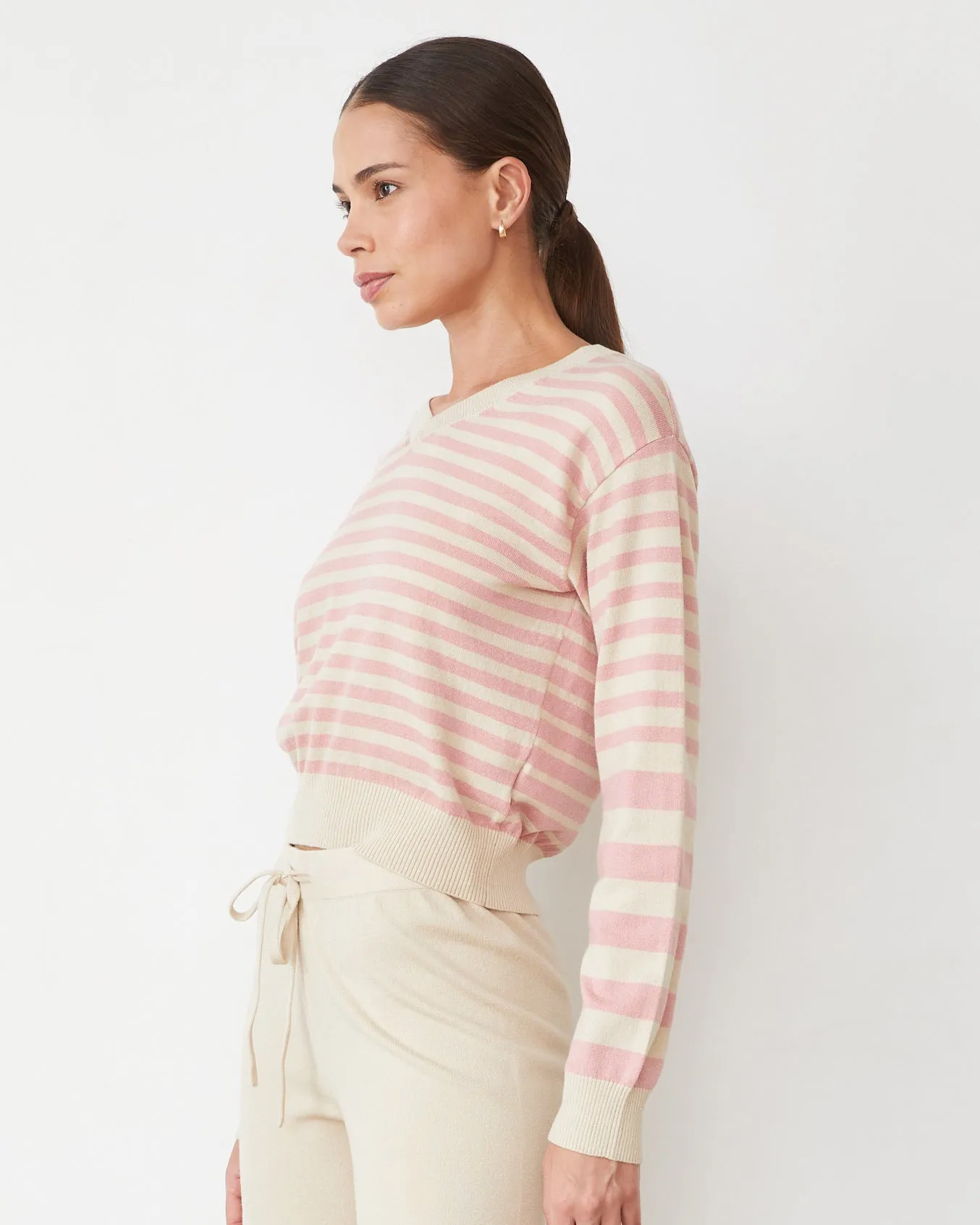 Lightknit Stripe V Neck