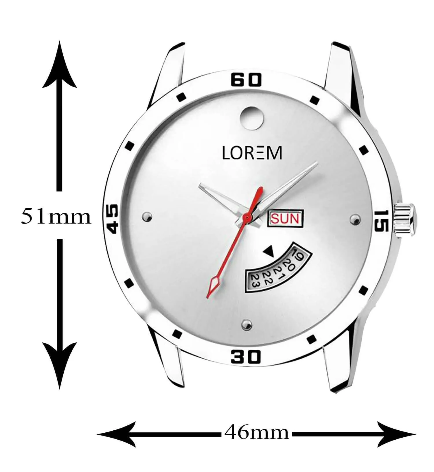 LOREM Silver Day Date Analog Watch For Men LR103