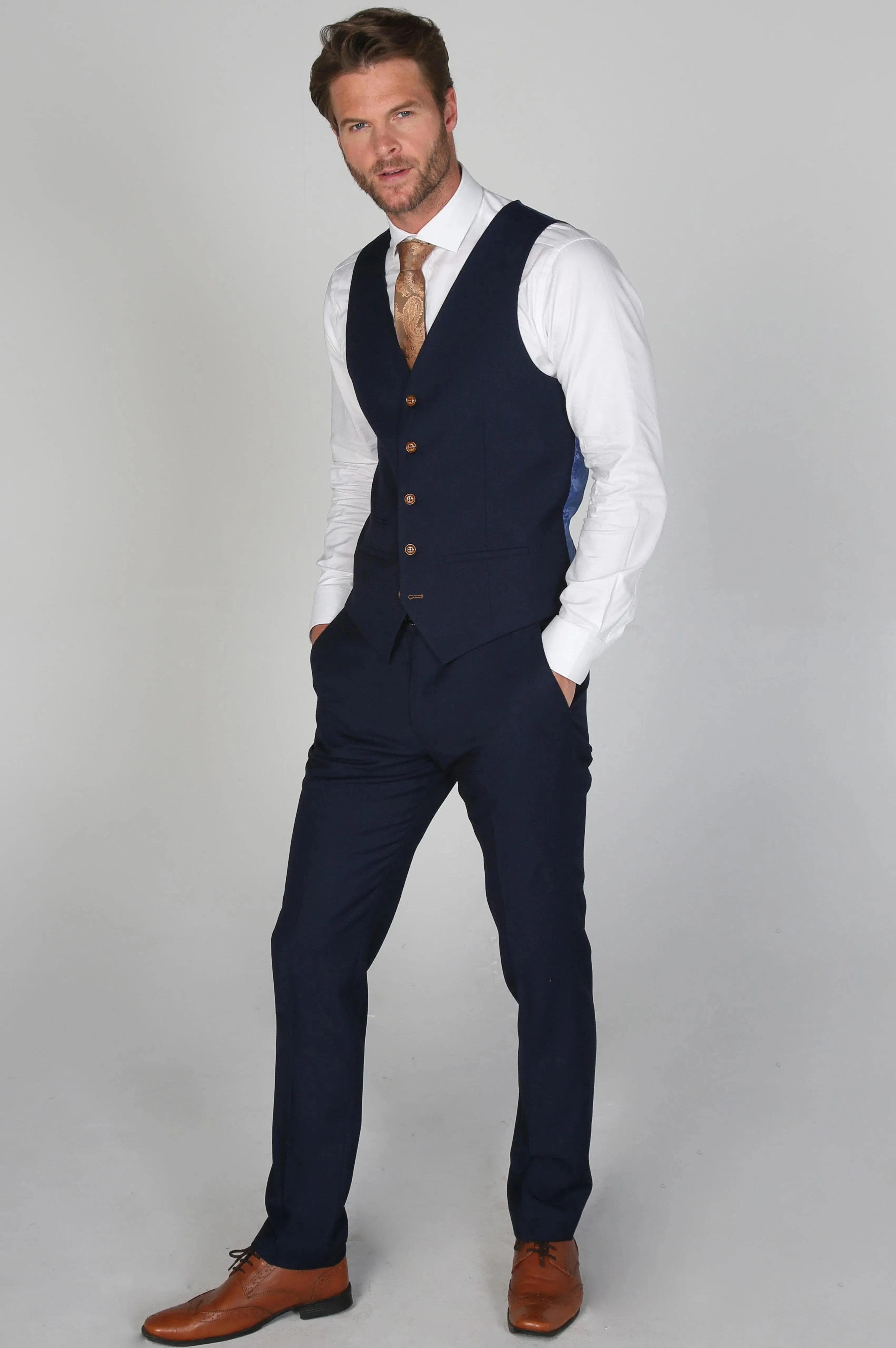 Mayfair Navy Men's Three Piece Suit