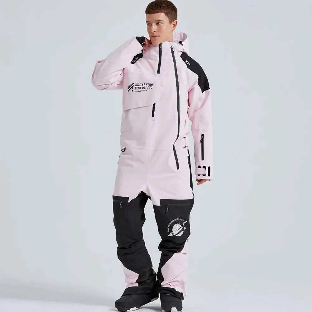 Men's One Piece Snow Jumpsuits Winter Ski Suits