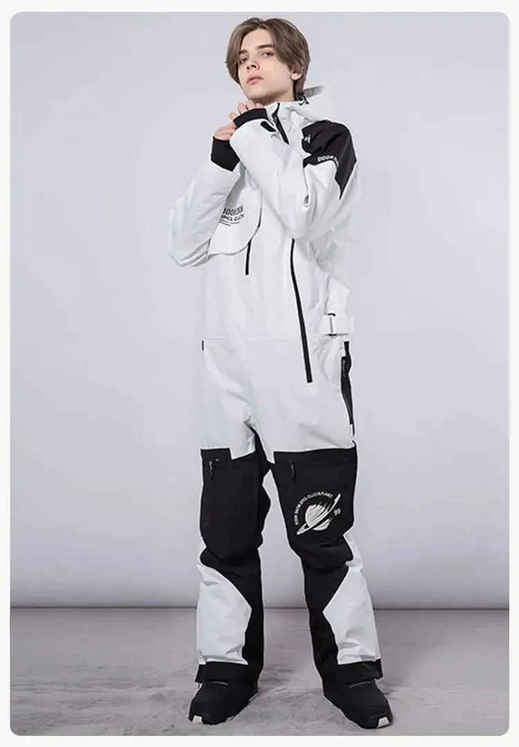 Men's One Piece Snow Jumpsuits Winter Ski Suits