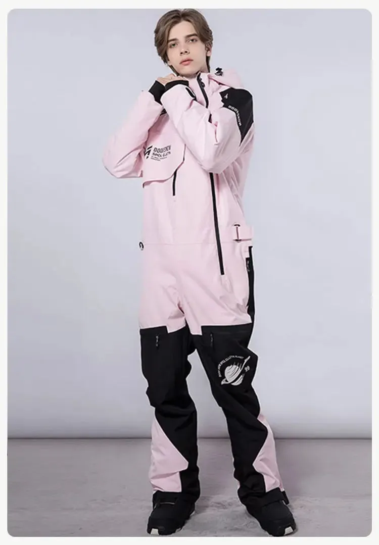 Men's One Piece Snow Jumpsuits Winter Ski Suits