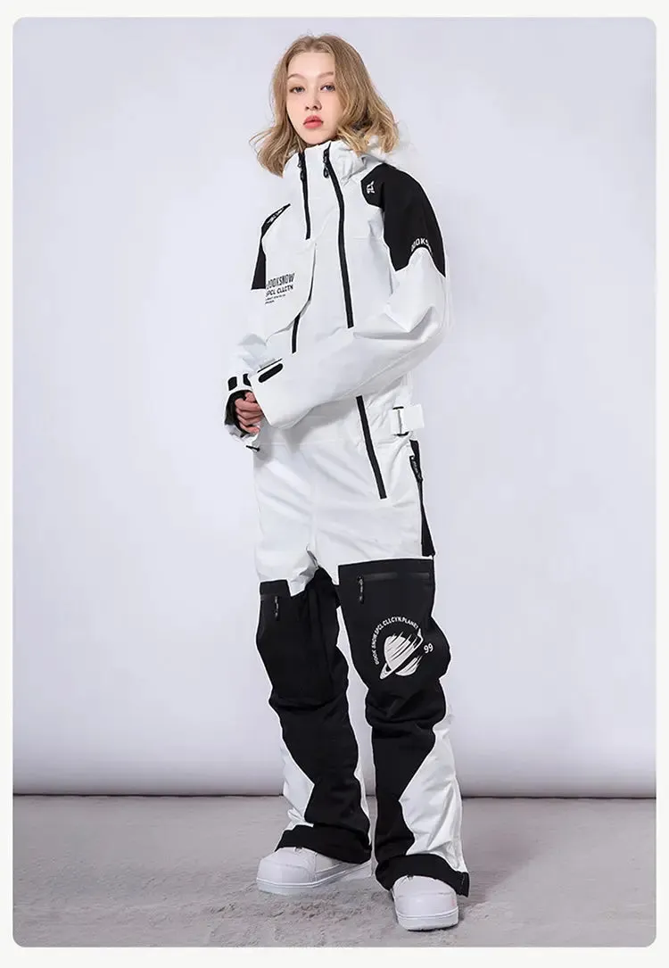 Men's One Piece Snow Jumpsuits Winter Ski Suits