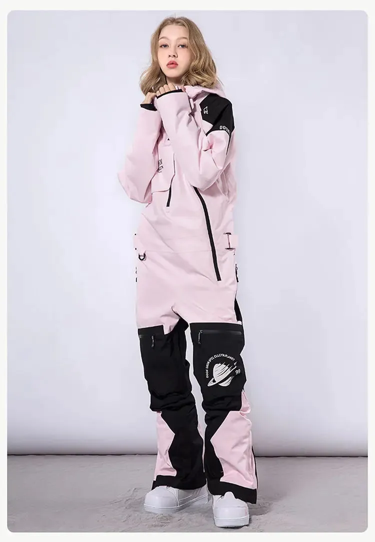 Men's One Piece Snow Jumpsuits Winter Ski Suits