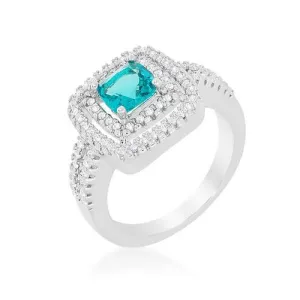 Micro-Pave Aqua Vintage Ring