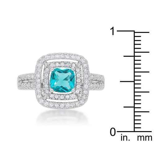 Micro-Pave Aqua Vintage Ring