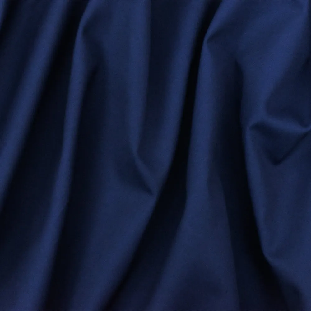 Navy Blue Solid Poly Cotton Stretch Twill Woven Fabric