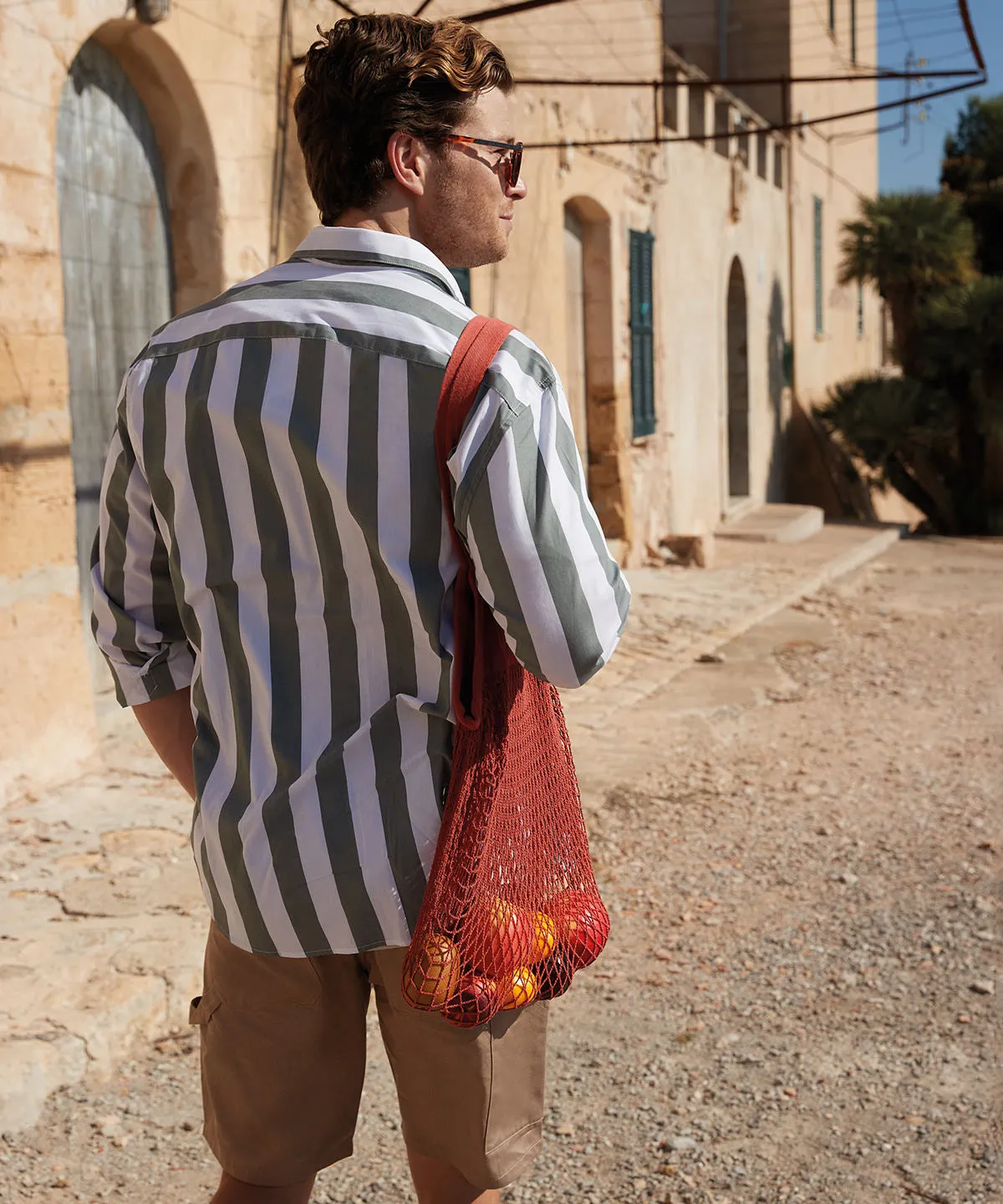 Organic cotton mesh grocery bag | Orange Rust