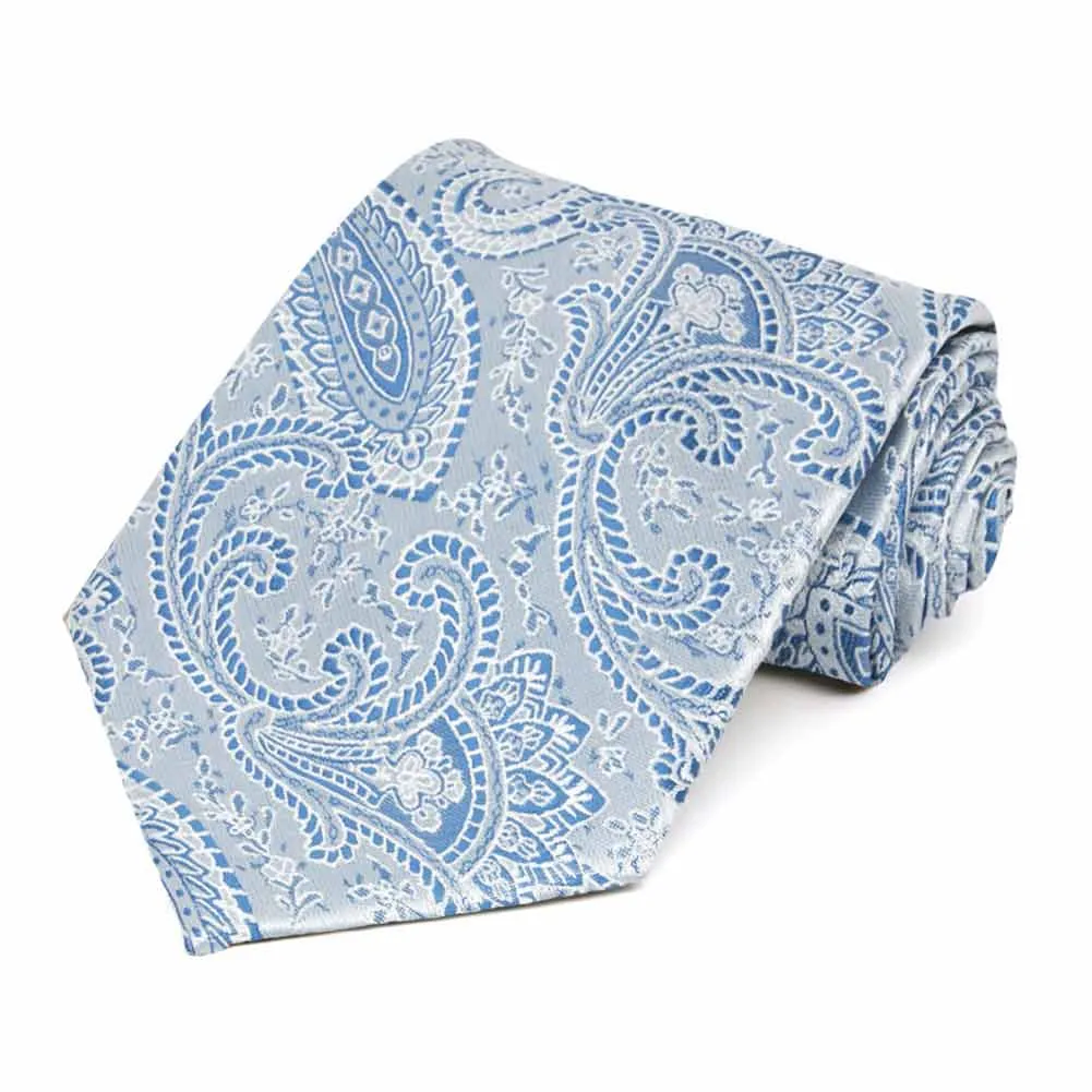 Pastel Blue Clara Paisley Necktie