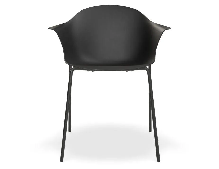 Pebble Armchair Black with Shell Seat - Sled Base