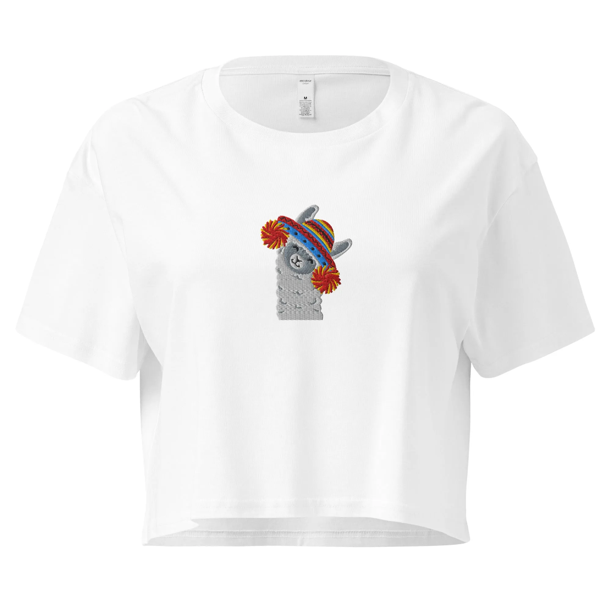 Peruvian Alpaca Embroidered Cropped T-Shirt