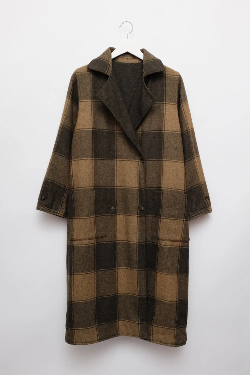 PURE WOOL TARTAN VINTAGE HANDMADE COAT