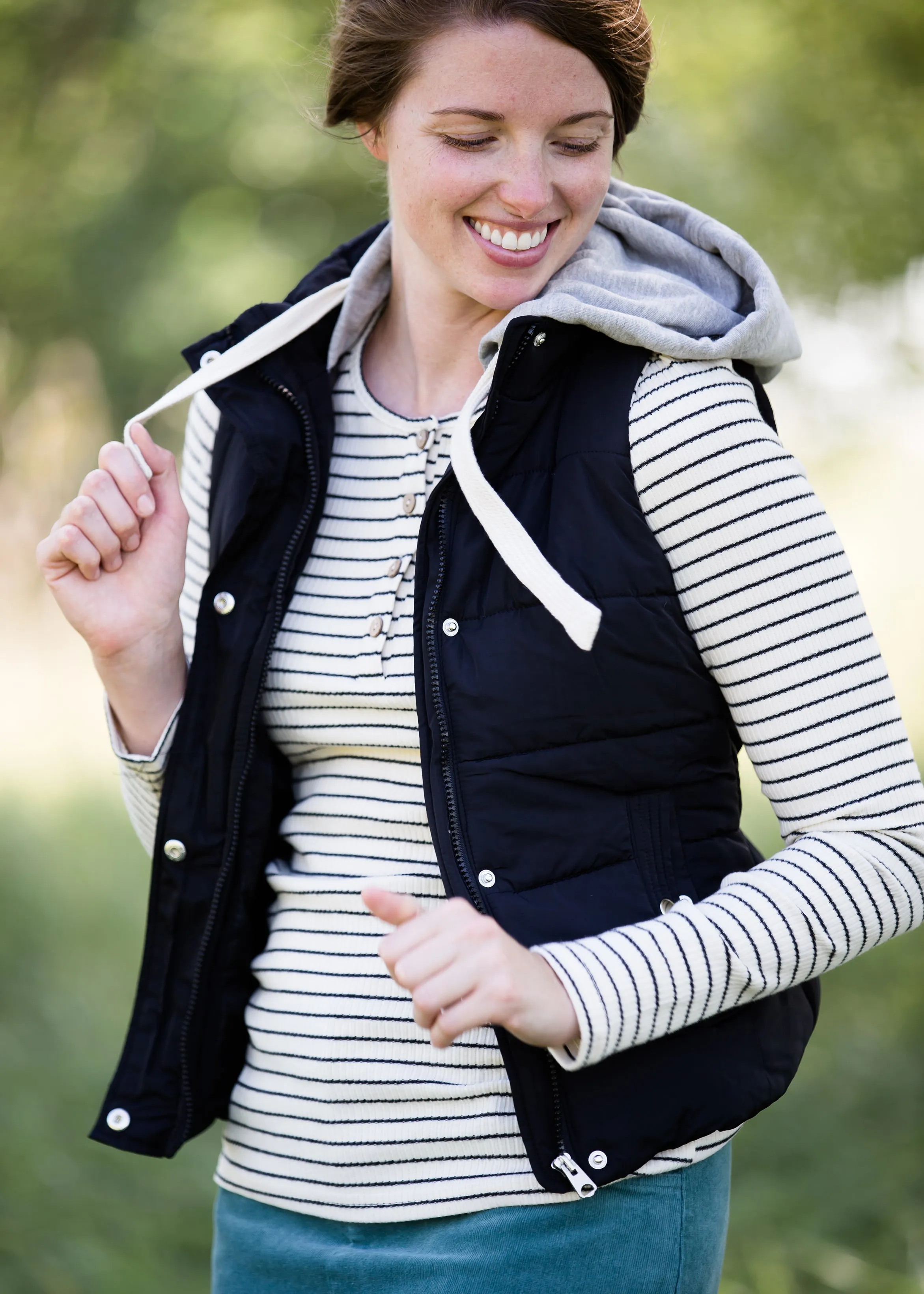 Quilted Puffer Vest with Hood