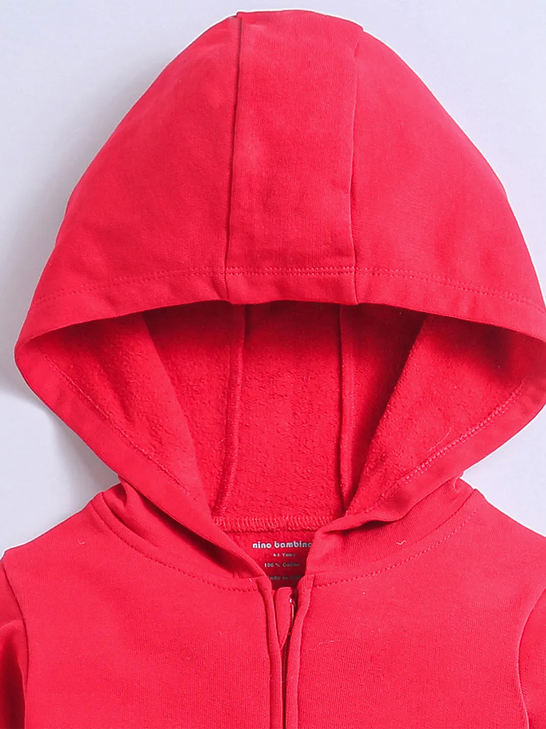 Red Color Full Sleeves Zipper Hoodies For Boys