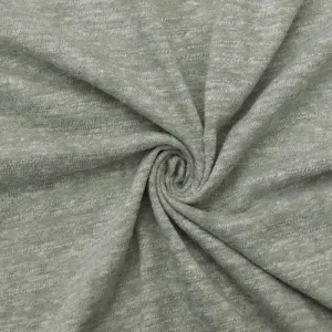 Sage Green/White Slubbed Jersey Knit Fabric