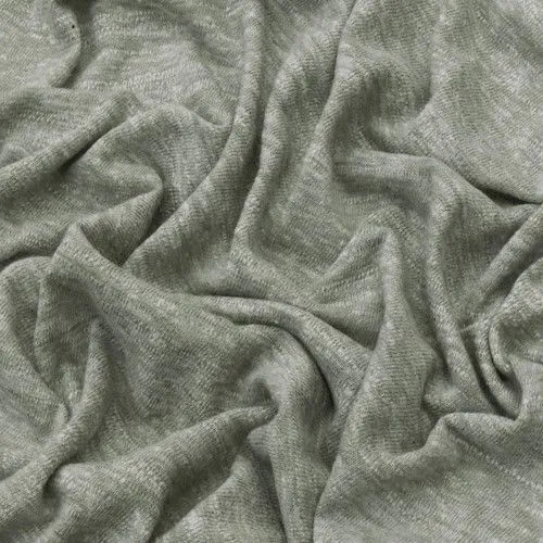 Sage Green/White Slubbed Jersey Knit Fabric