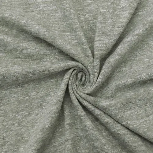 Sage Green/White Slubbed Jersey Knit Fabric