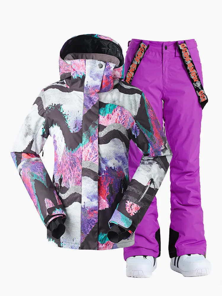 Ski Suits For Women Waterproof Snowboard Jacket Pants Sets