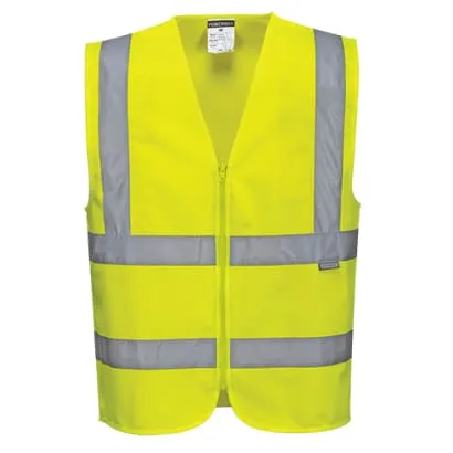 Standard Hi-Vis Zipped Vest RIS 3279 (Pack of 10 size/colour) Portwest- C375