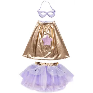 Super Duper Tutu, Cape & Mask Lilac/Rose Gold - Size 4/6