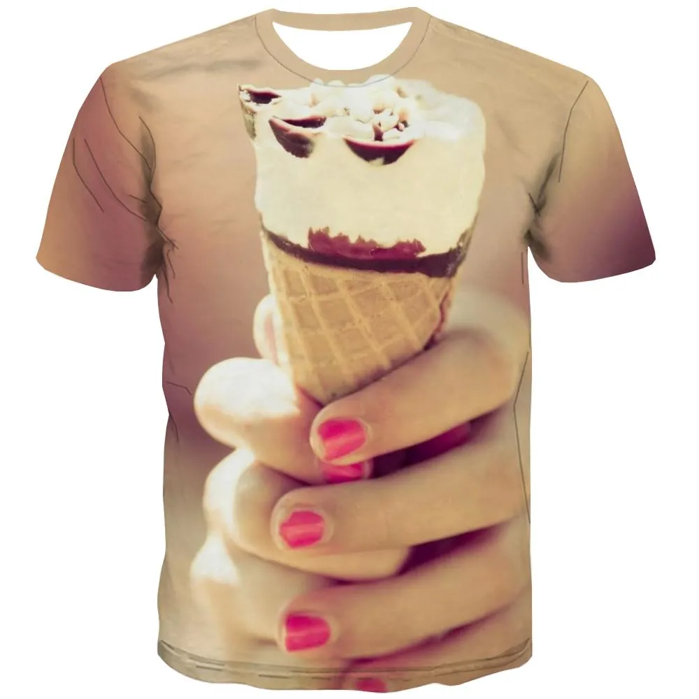 Sweet T shirts Men Gourmet T-shirts 3d Icecream Tshirt Printed Colourful Tshirts Casual