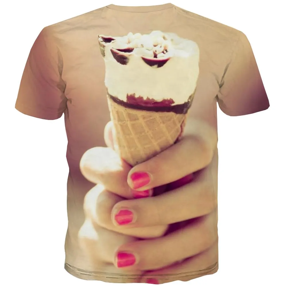 Sweet T shirts Men Gourmet T-shirts 3d Icecream Tshirt Printed Colourful Tshirts Casual