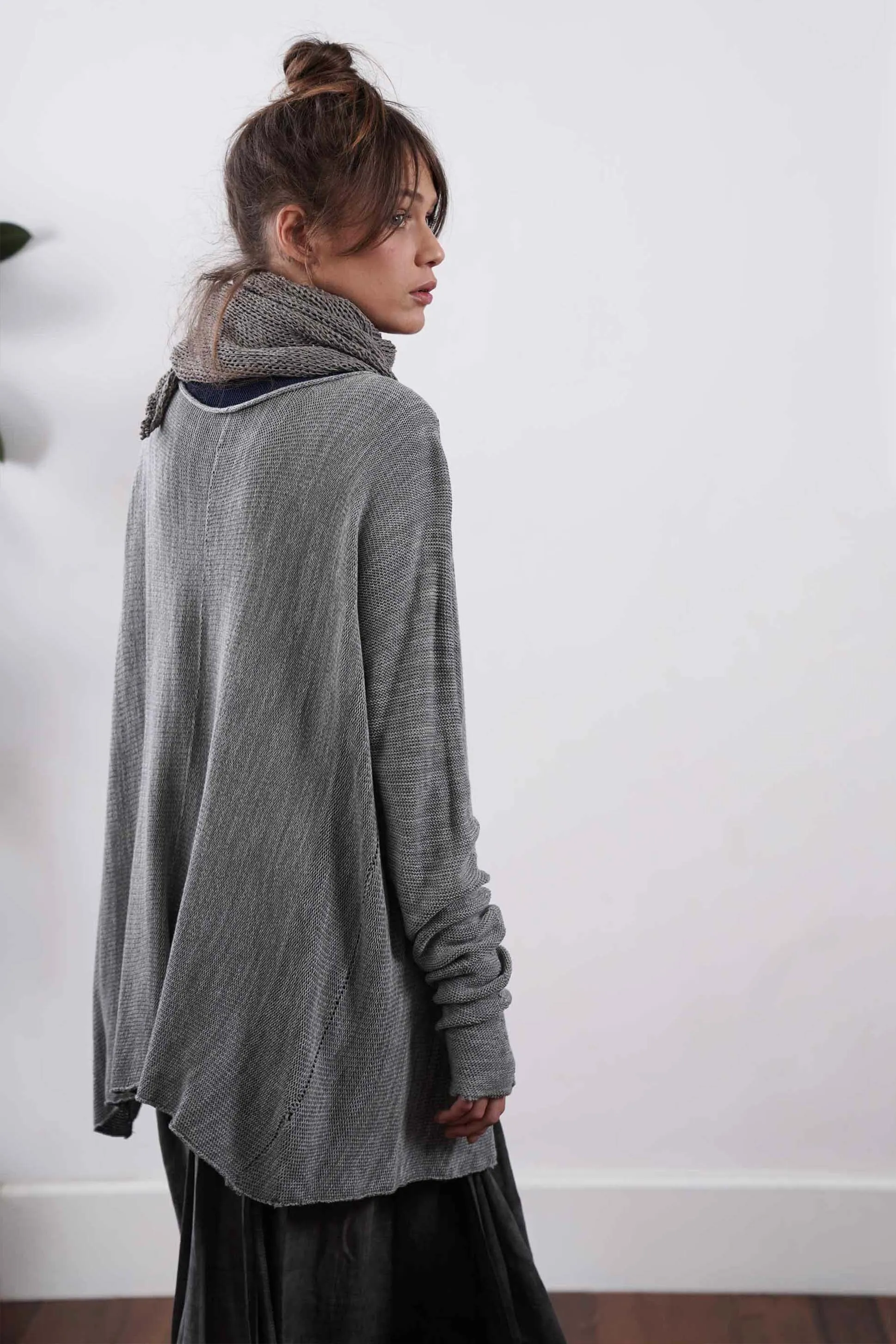 Tasitura Jacket Sweater - Fog Grey