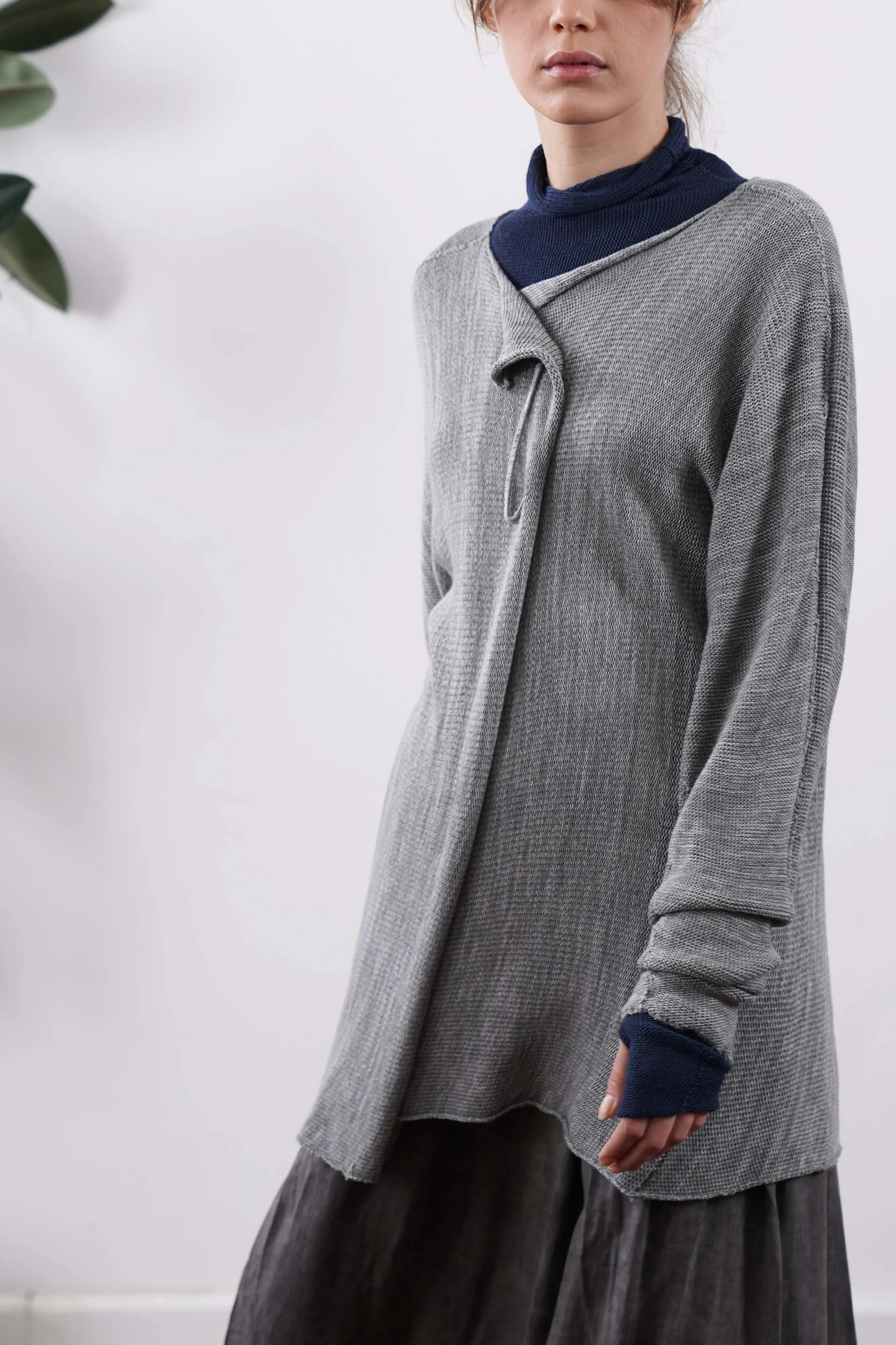 Tasitura Jacket Sweater - Fog Grey