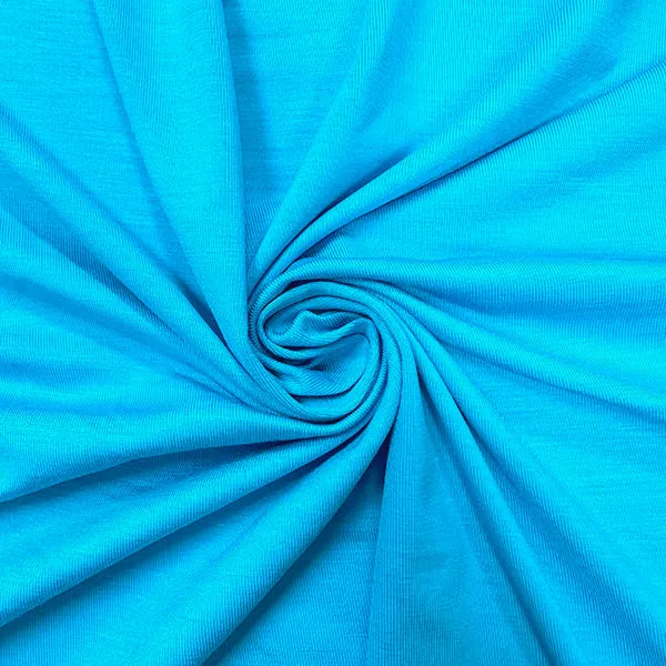 Turquoise Solid Rayon Spandex Jersey Knit Fabric