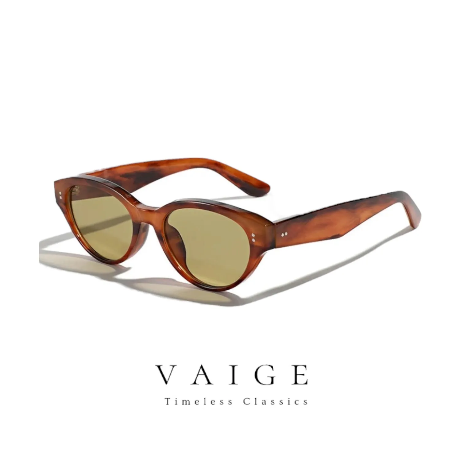 VAIGE Retro Cat Eye Sunglasses - Stylish UV400 Eyeglasses in Black and Tortoise Shell