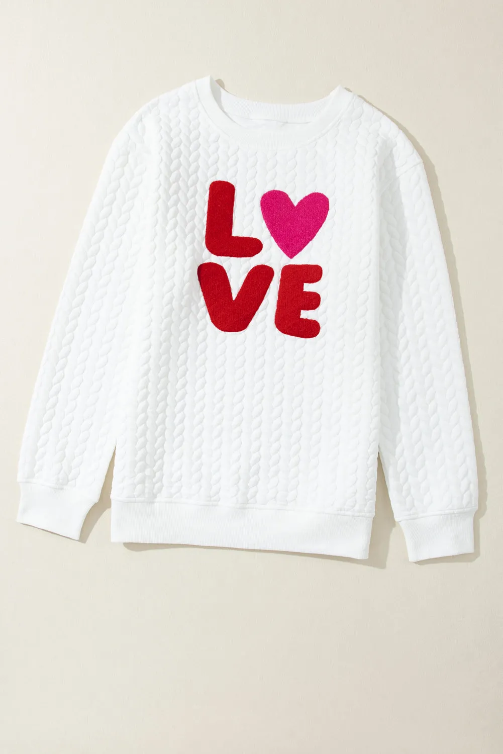 White Merry and Bright Quilted Sweatshirt