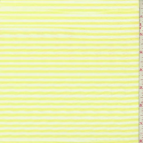 White/Bright Lemon Stripe T-Shirt Knit Fabric