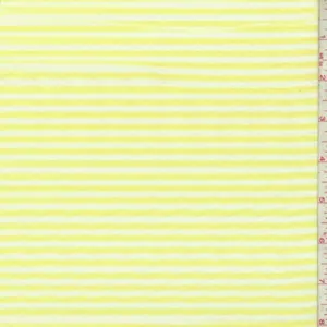 White/Bright Lemon Stripe T-Shirt Knit Fabric