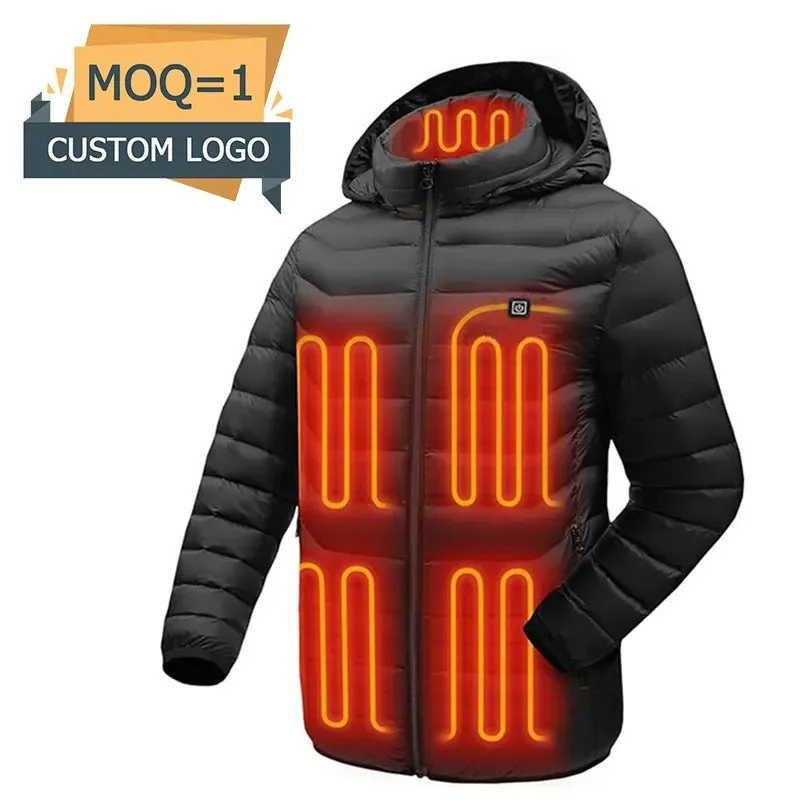 Winter Heated Down Jacket Veste Chauffante Rechargeable Battery USB Electric Heated Hooded Smart Jacket | M09