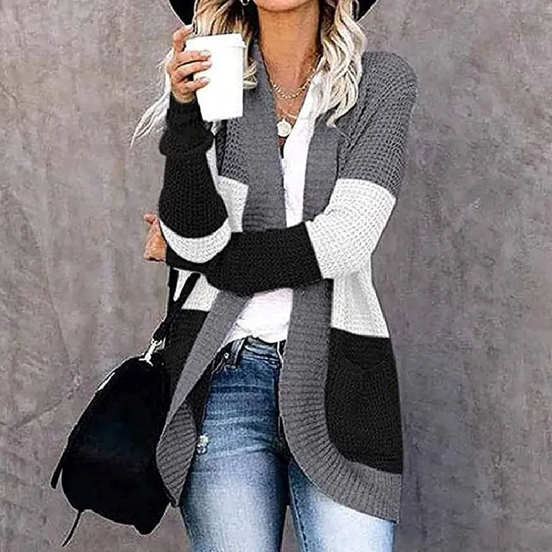 Women Coat Sale Clearance,Ladies Casual Soild Long Sleeve Pocket Plush Long Knit Cardigan Sweater plus Size Overcoat UK Stock S-5Xl