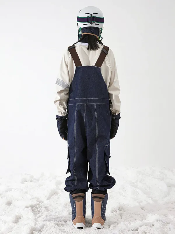 Women's Vector Dusk Denim Cargo Snow Bibs Pants