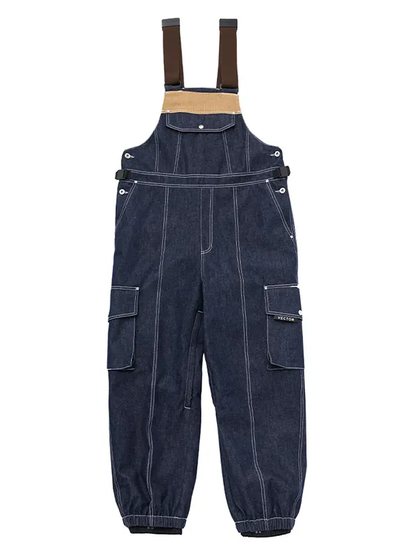 Women's Vector Dusk Denim Cargo Snow Bibs Pants