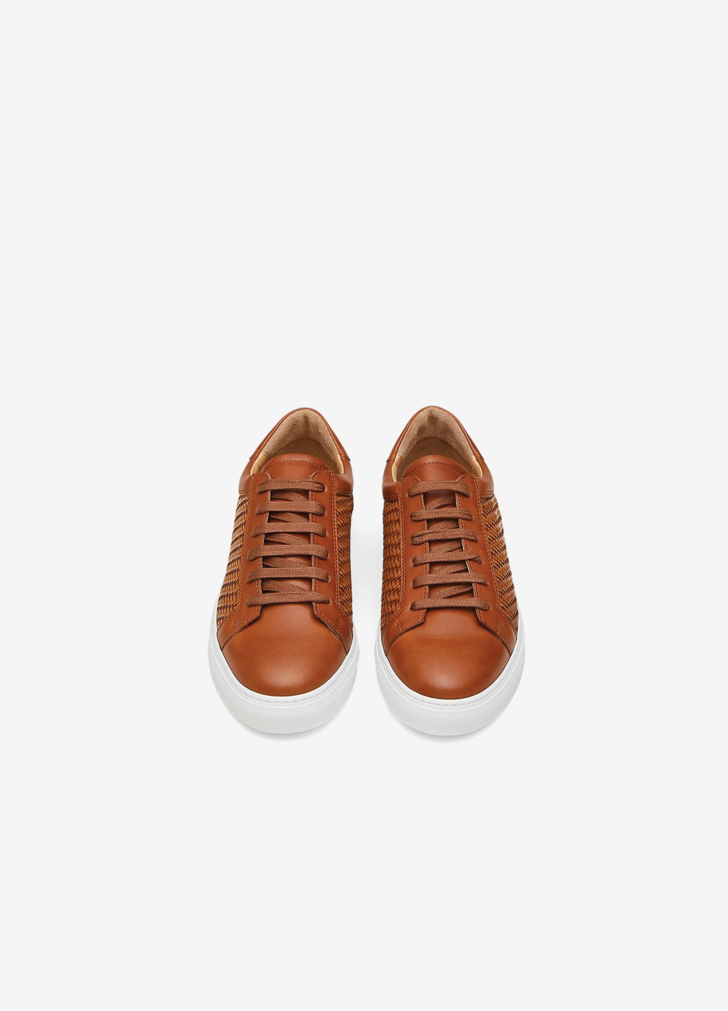 Woven Leather Sneakers Tan